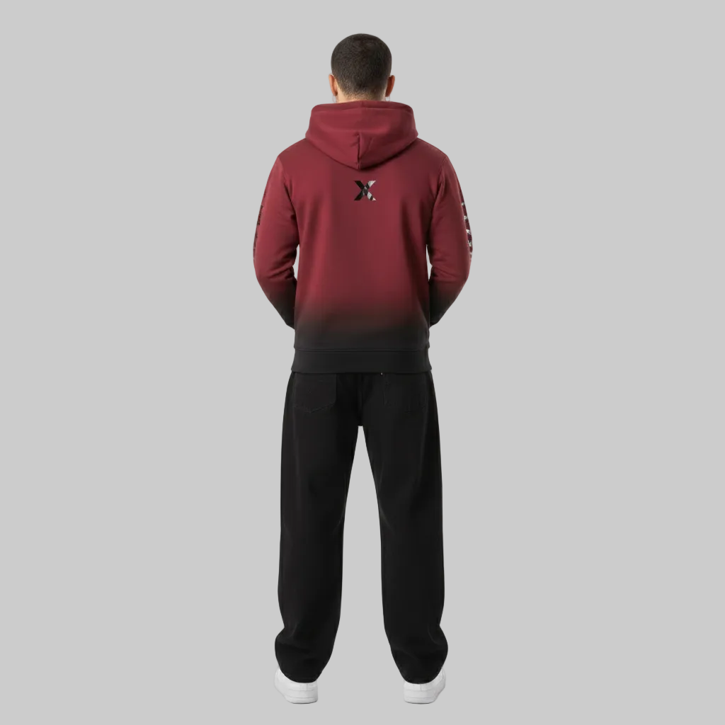 Shadow Fade Hoodie - Maroon