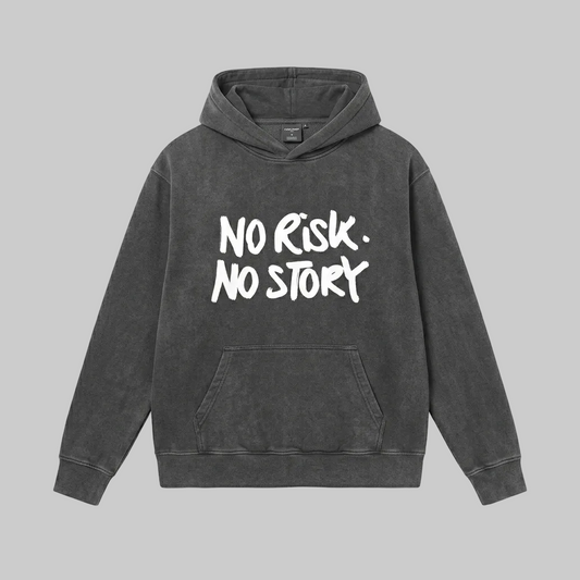 No Risk No Story Hoodie – Washed Gray (Men)