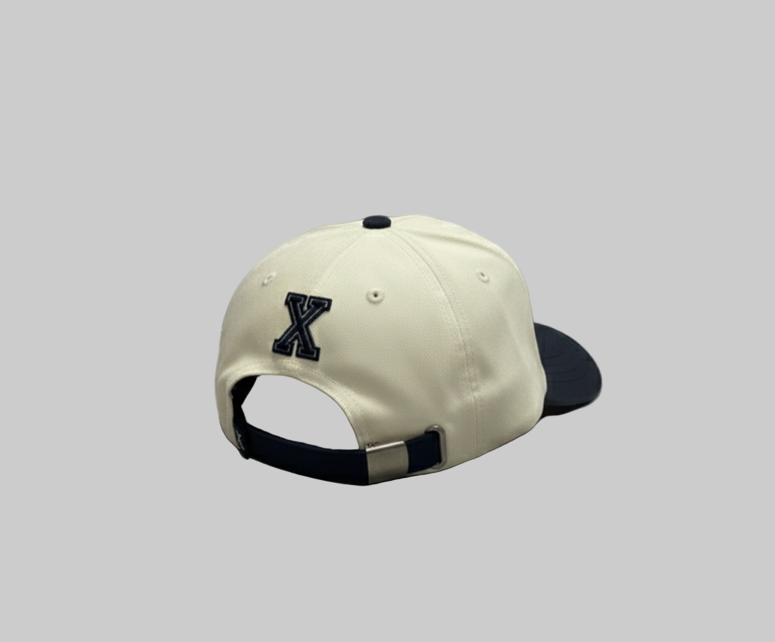 Polo-Style Cap – Beige/Dark Blue