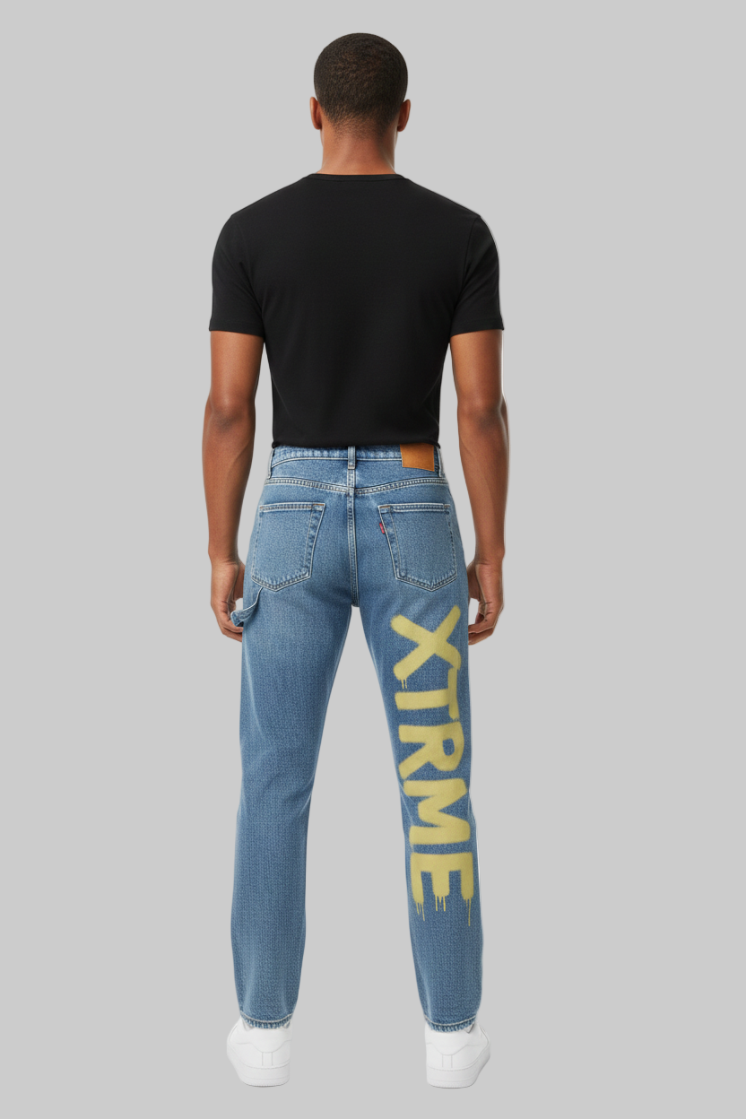 XTRME Light Blue Graffiti Denim — Men’s Jeans