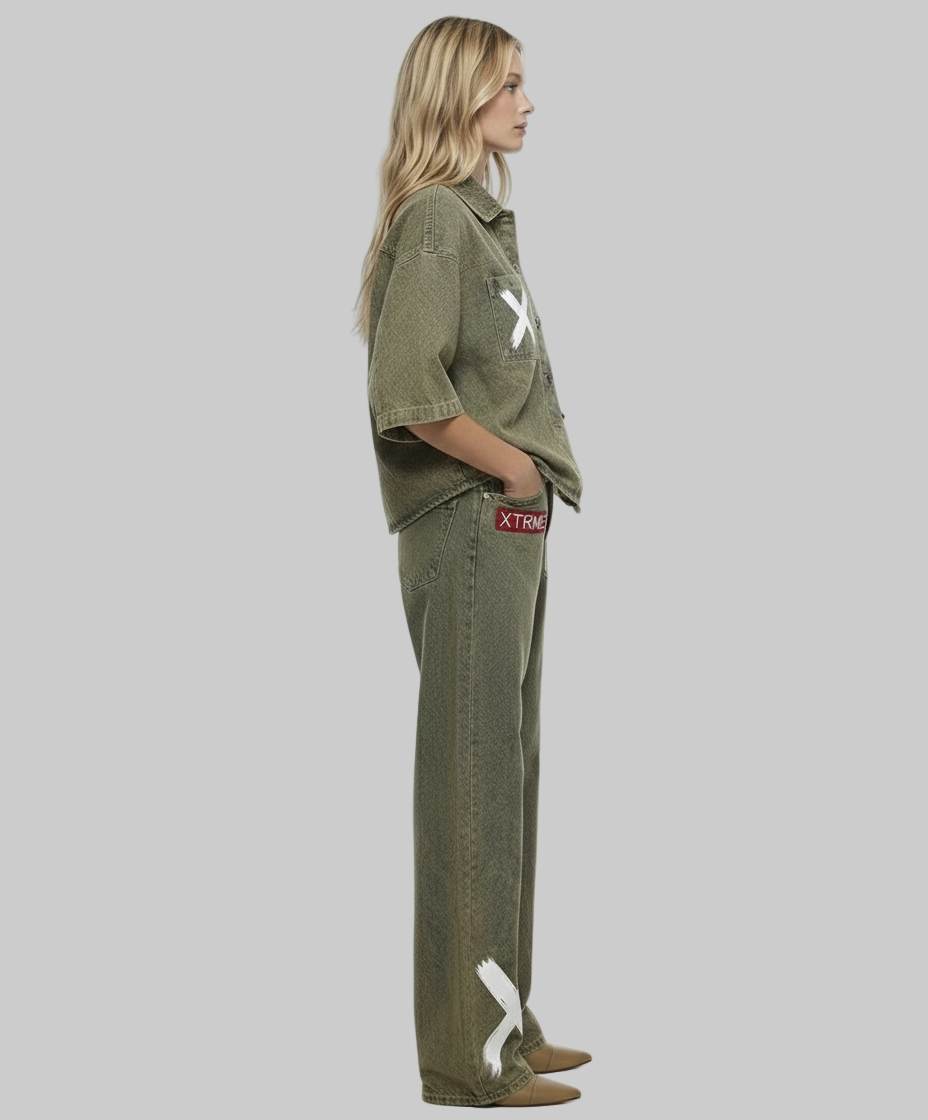 XTRME Military Green Denim Set — Women’s Edition