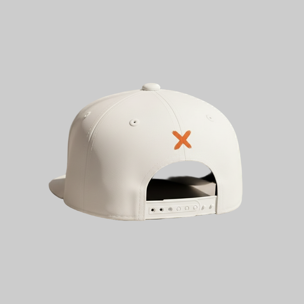 White Brushstroke Cap - orange