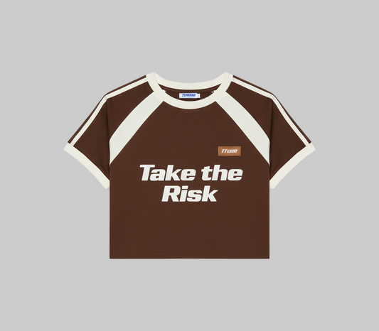 XTRME Take The Risk Brown Crop Tee — Women’s Edition