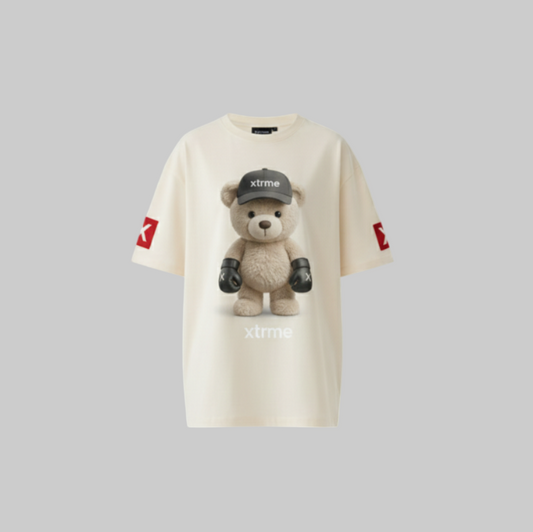 XTRME Beige Boxing Bear Tee — Women’s Edition