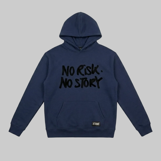 No Risk No Story Hoodie – Navy Blue (Men)