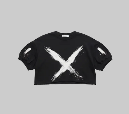 Brush X Cropped T-Shirt – Black