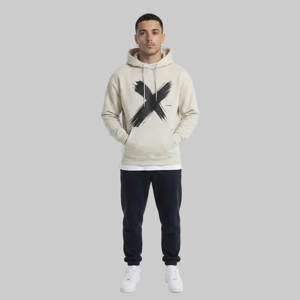 Shadow Brush Hoodie – White (Men)