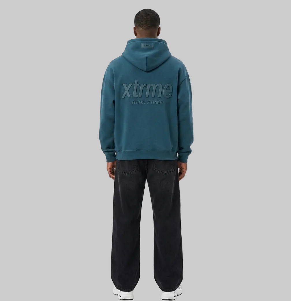 Embossed XTRME Hoodie – Dusty Blue (Men)