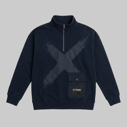 Utility Pocket Hoodie – Navy Blue (Men)