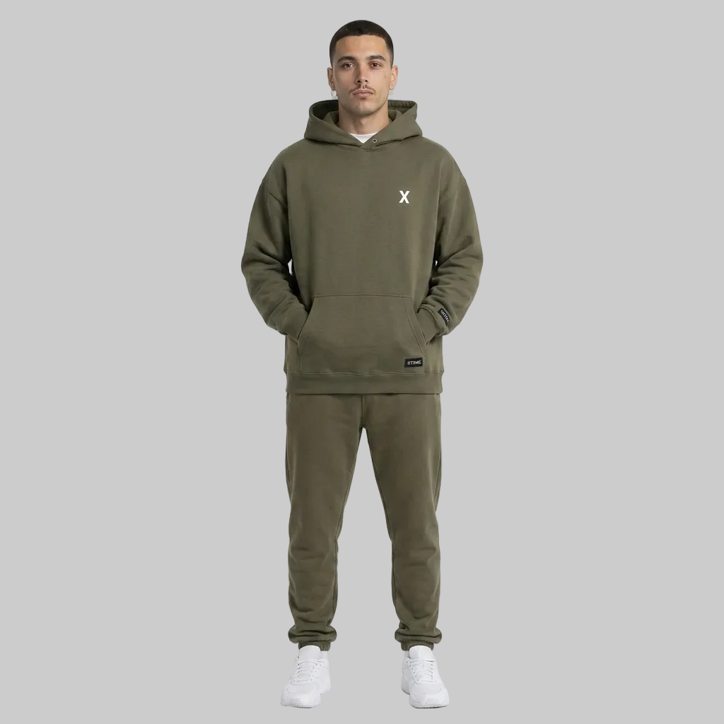 Essential X Hoodie – Military Green (Men)