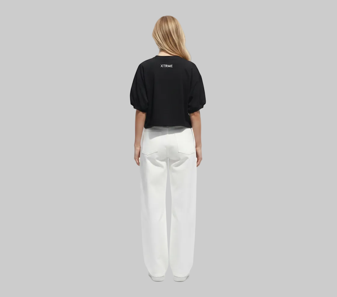 Brush X Cropped T-Shirt – Black