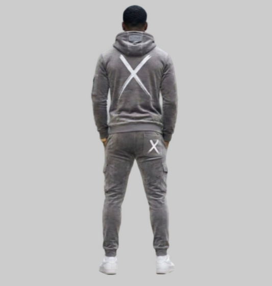 XTRME Dark Charcoal Velour Tracksuit — Men’s Edition