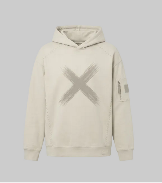 Utility Brush X Hoodie – Light Beige (Men)