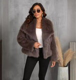 Fashionable Fluffy Plush Fox Fur Coat