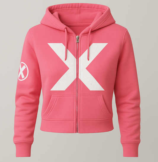X pink short hoodie