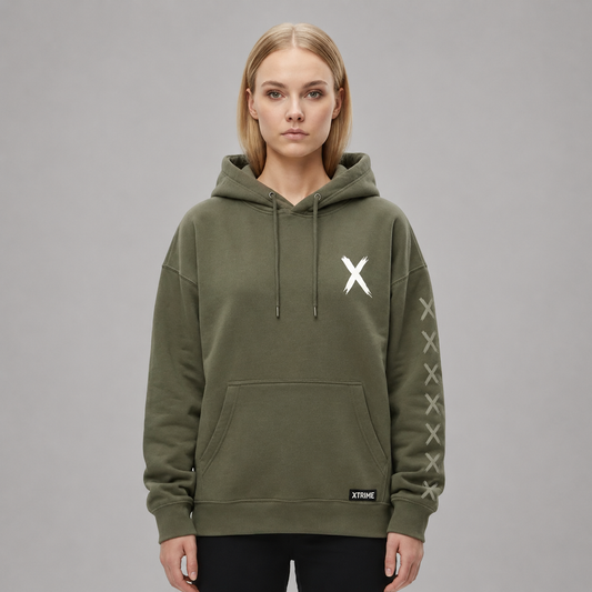 Sleeve X Hoodie – Military Green (Women)