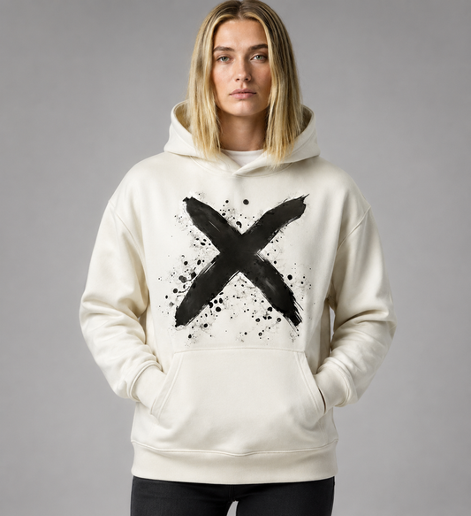 Signature Brushstroke X Hoodie – White