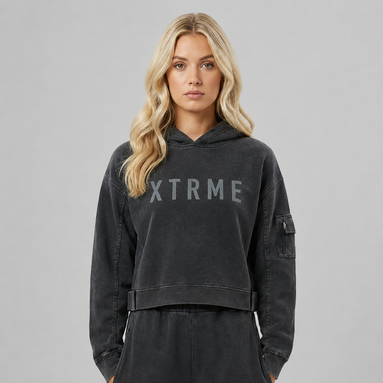 Utility X Hoodie – Charcoal Grey (Women)