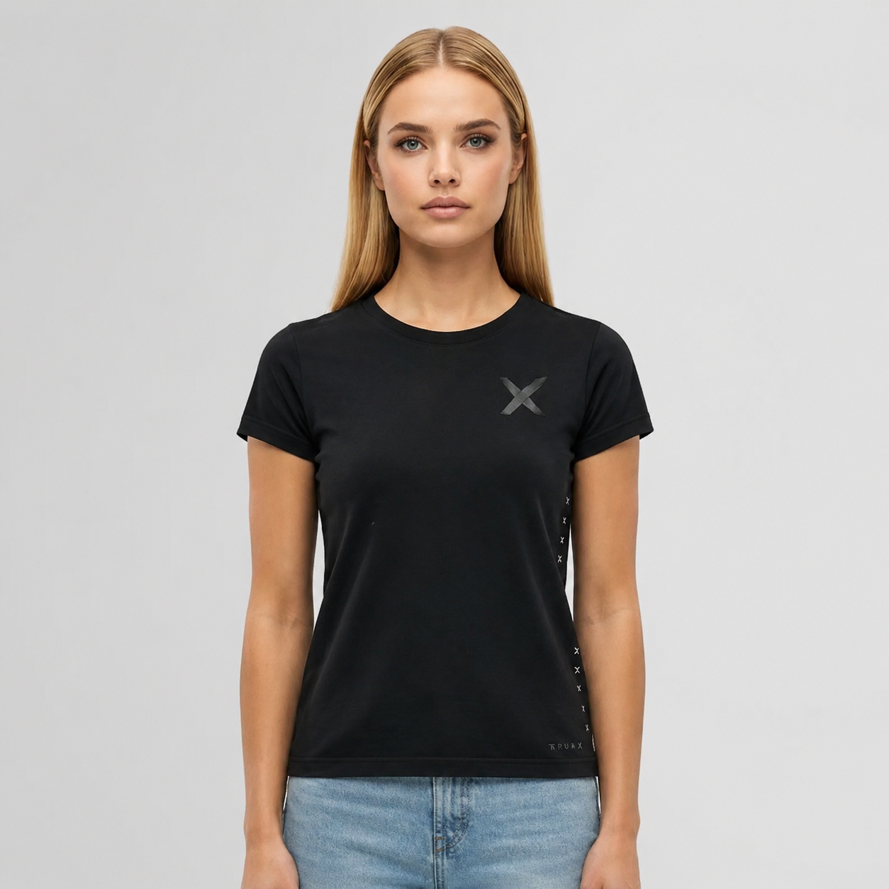 Side Pattern T-Shirt – Dark Grey (Women)