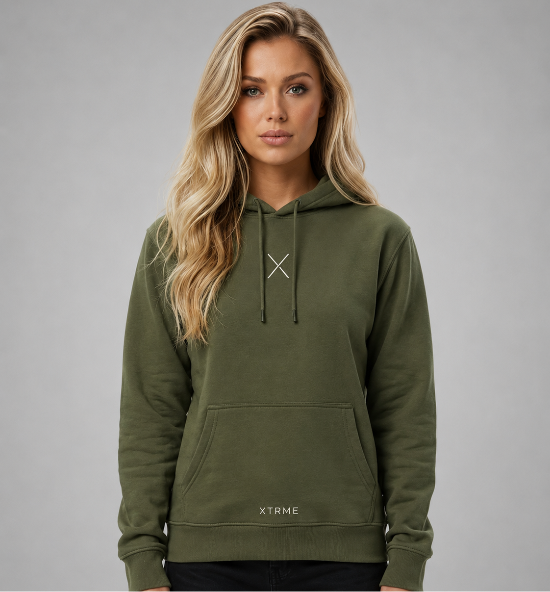 X Essential Hoodie – Military Green