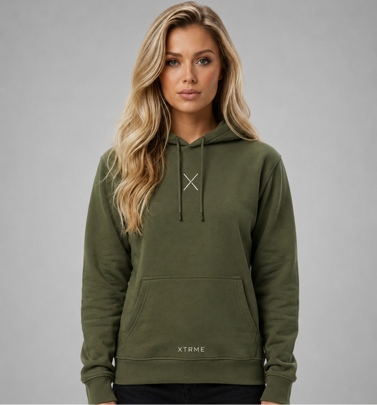 X Essential Hoodie – Military Green