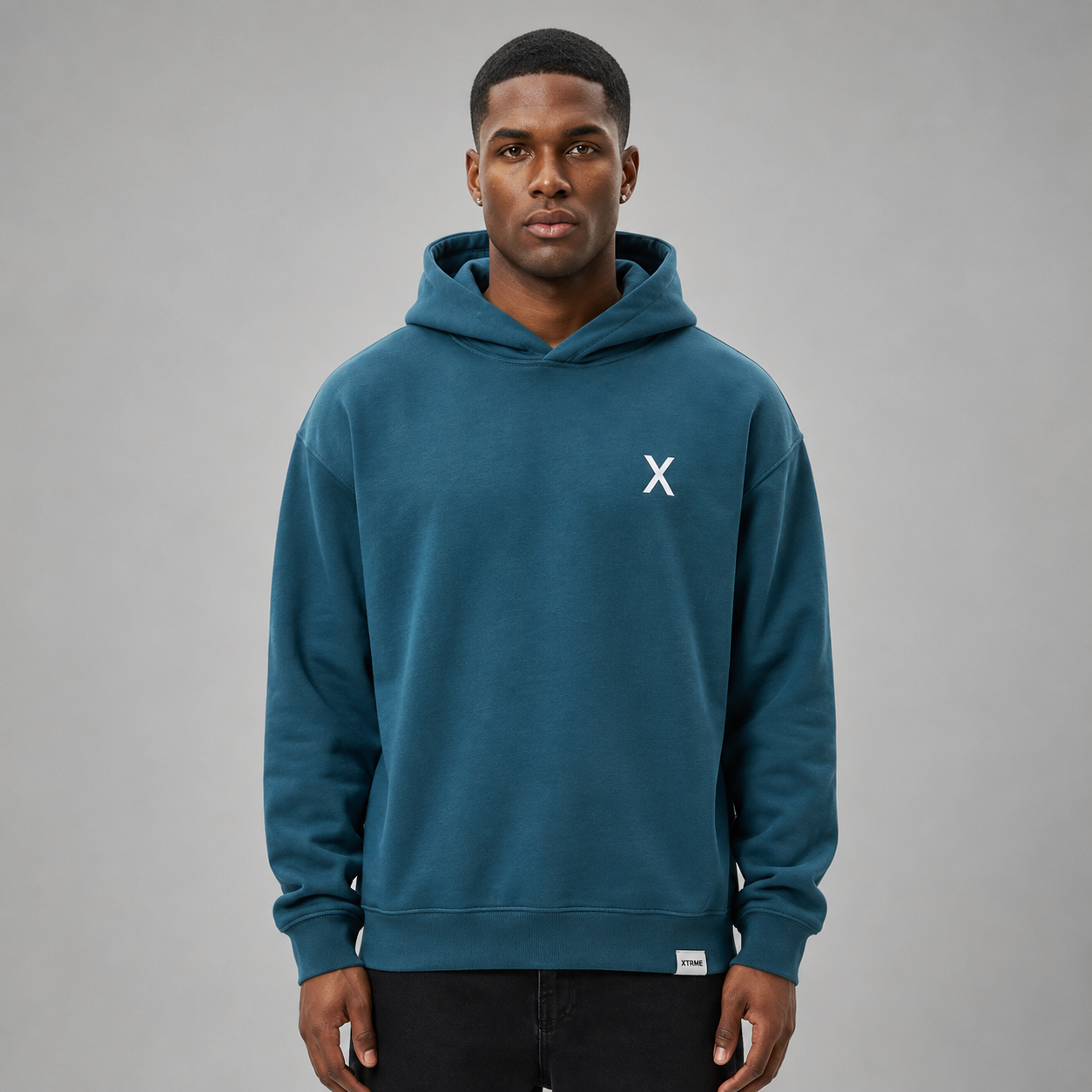 Embossed XTRME Hoodie – Dusty Blue (Men)