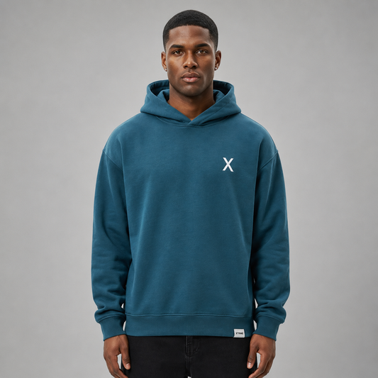 Embossed XTRME Hoodie – Dusty Blue (Men)