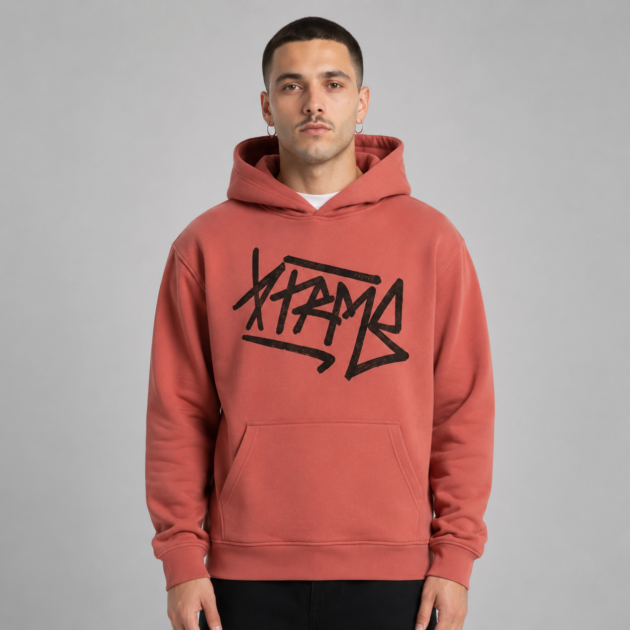 Brush Script Hoodie – Dark Salmon (Men)