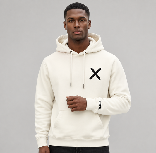 Signature Brush X Hoodie – Off White (Men)
