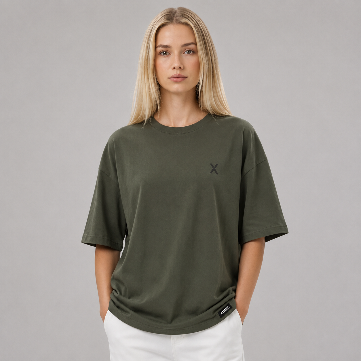 Essential Label T-Shirt – Military Green (Women)