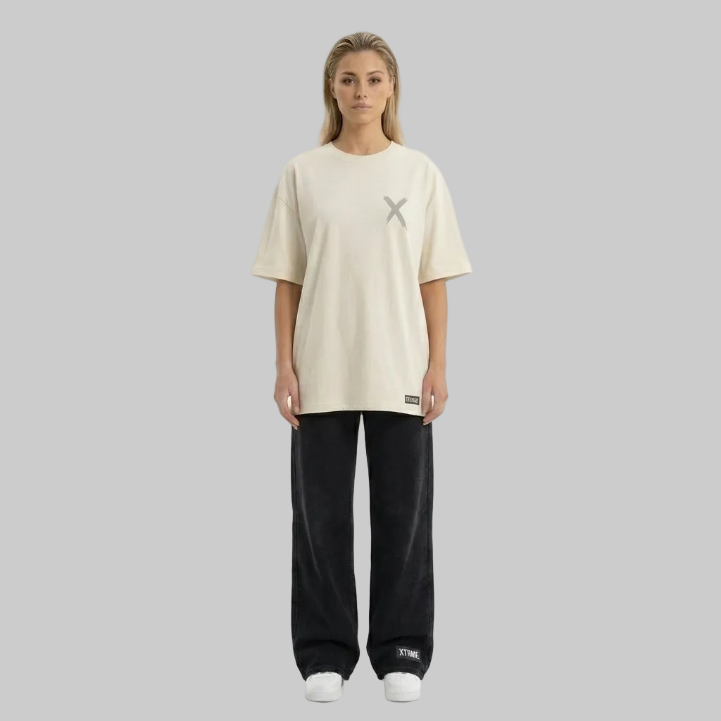 Essential X T-Shirt – Beige Oversized (Women)