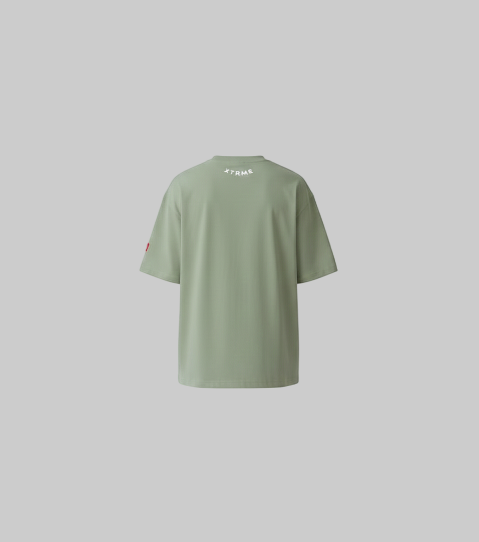 XTRME Olive Curved Logo Bear Tee — Men’s Edition