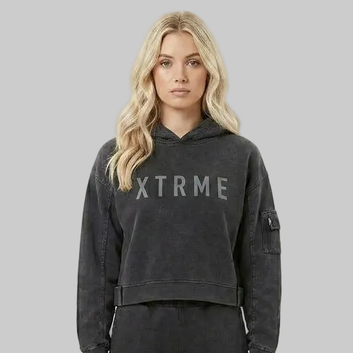Utility X Hoodie – Charcoal Grey (Women)