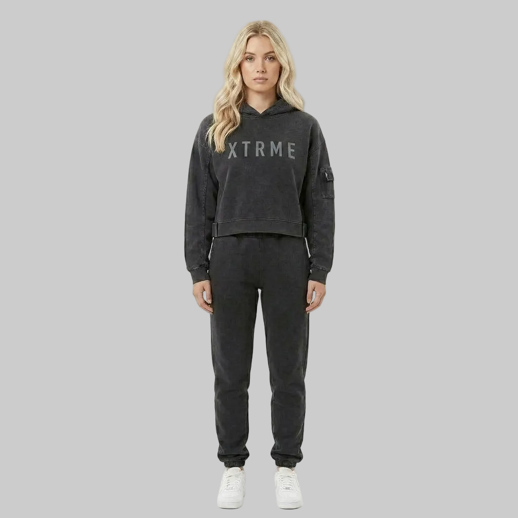 Utility X Hoodie – Charcoal Grey (Women)