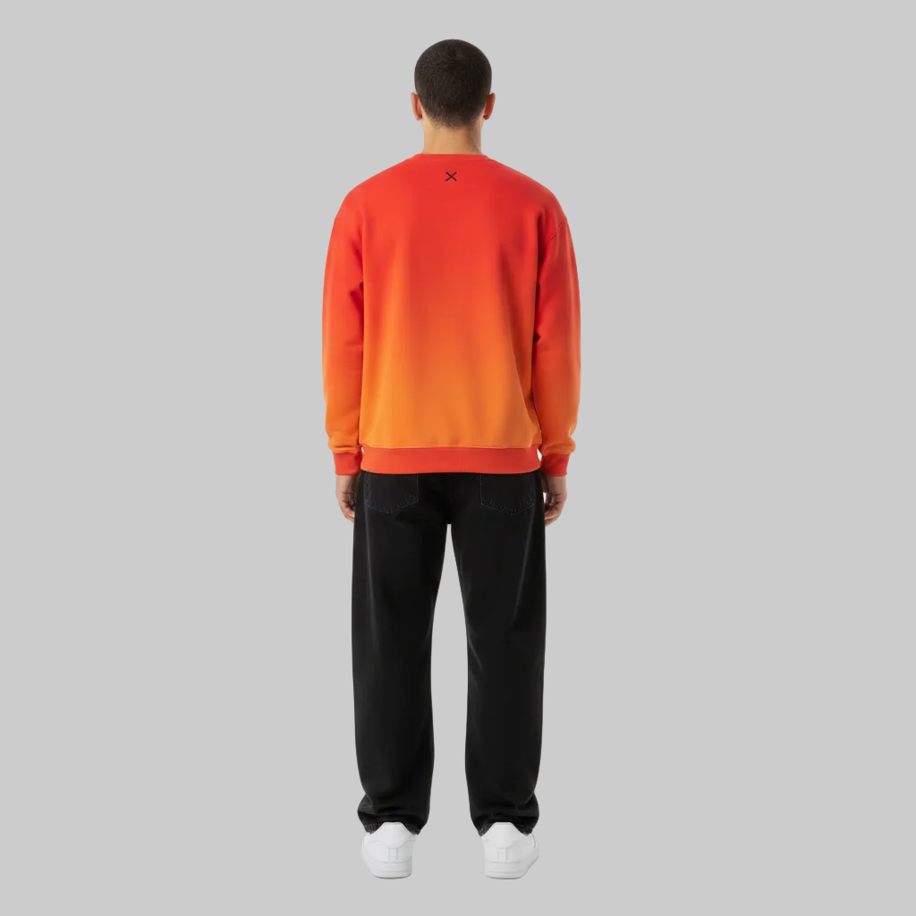 Ember Fade Oversized Sweater - Orange