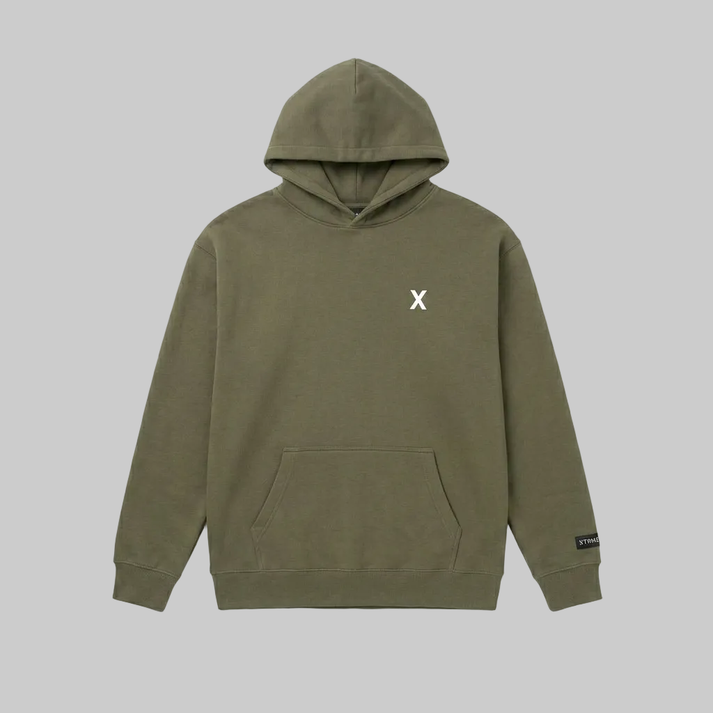 Essential X Hoodie – Military Green (Men)