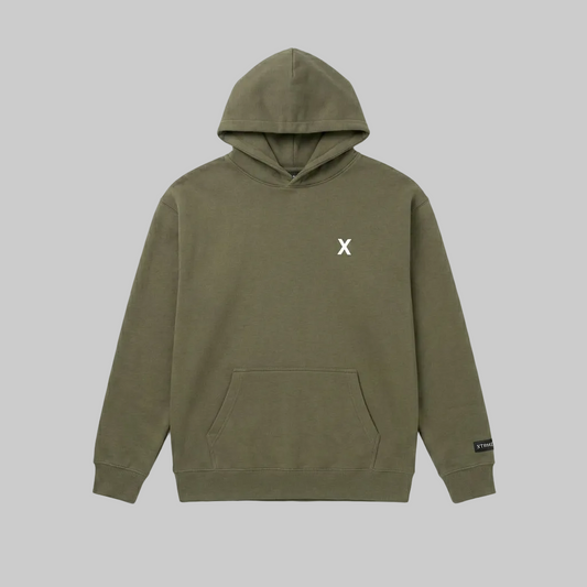 Essential X Hoodie – Military Green (Men)