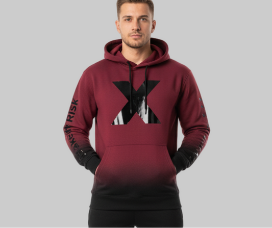 XTRME Shadow Fade Maroon Hoodie — Men’s Edition