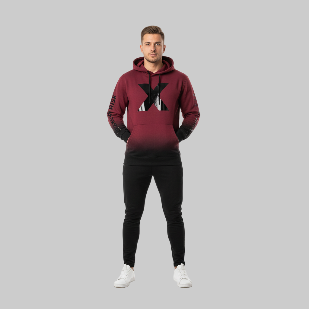 XTRME Shadow Fade Maroon Hoodie — Men’s Edition