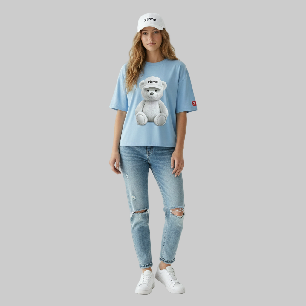 XTRME Light Blue Bear Tee — Women’s Edition