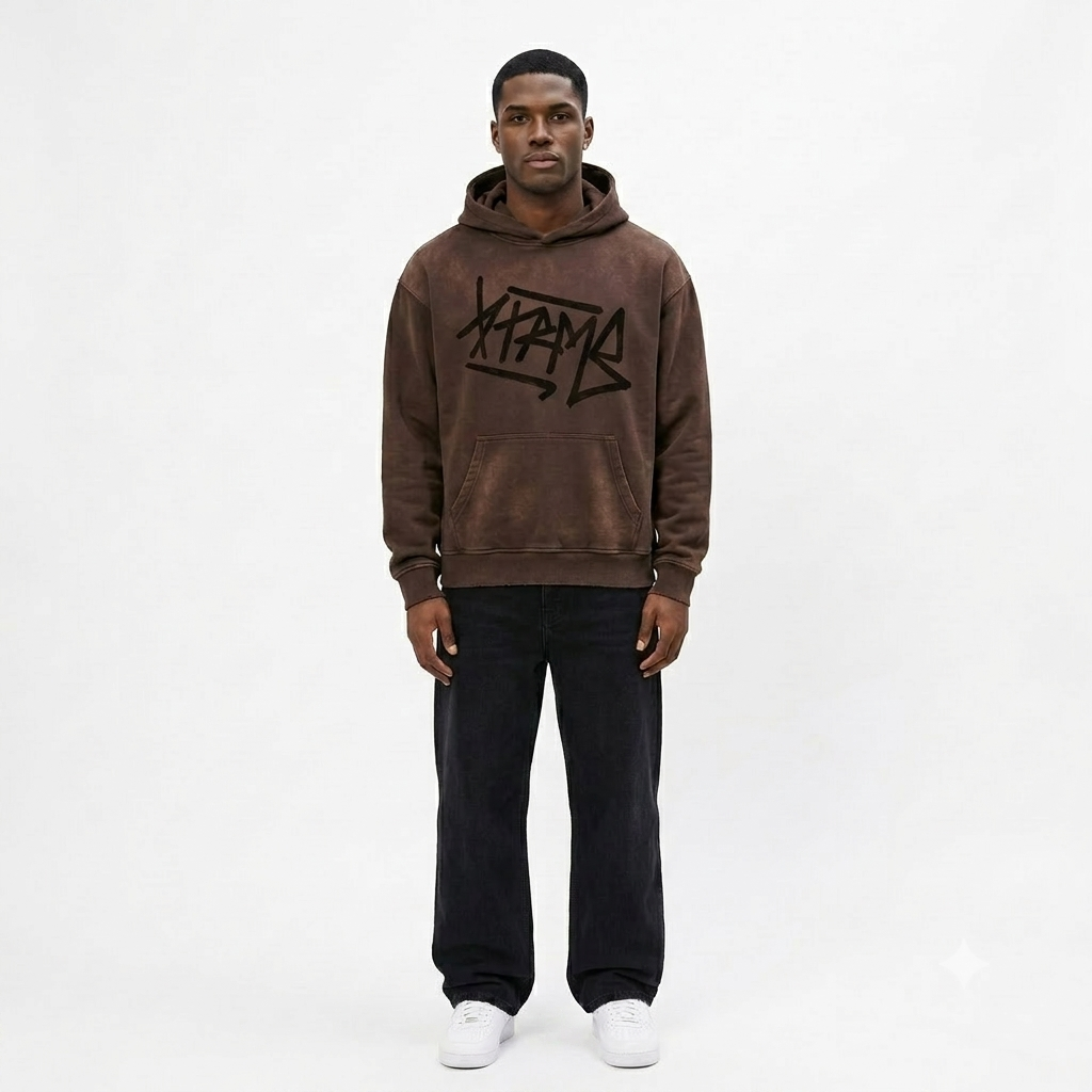 Brush Script Hoodie – Vintage Chocolate (Men)