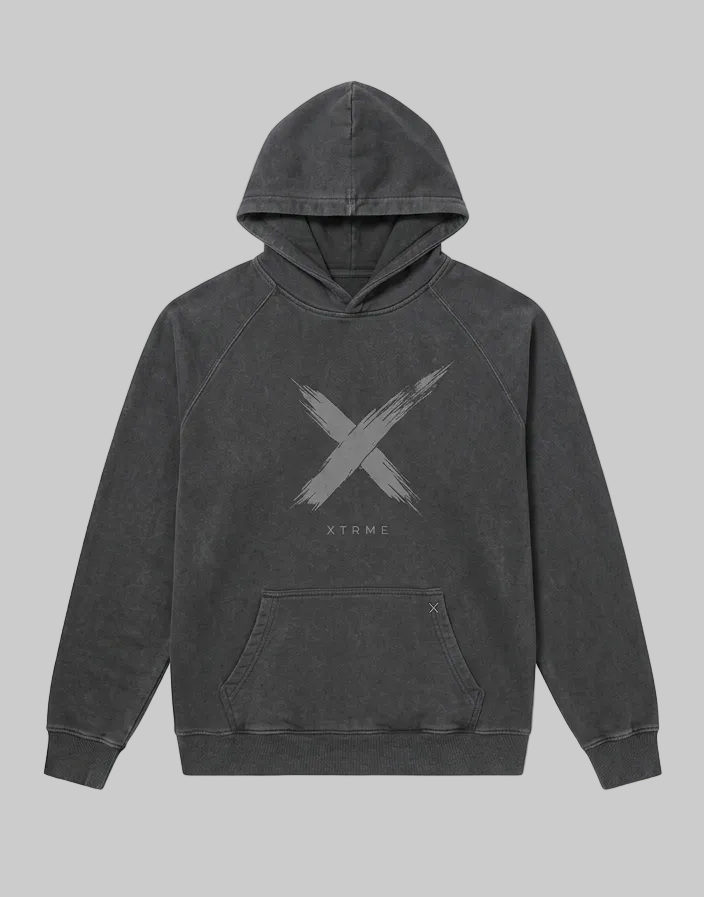 Dark Brush X Hoodie – Charcoal Grey (Men)