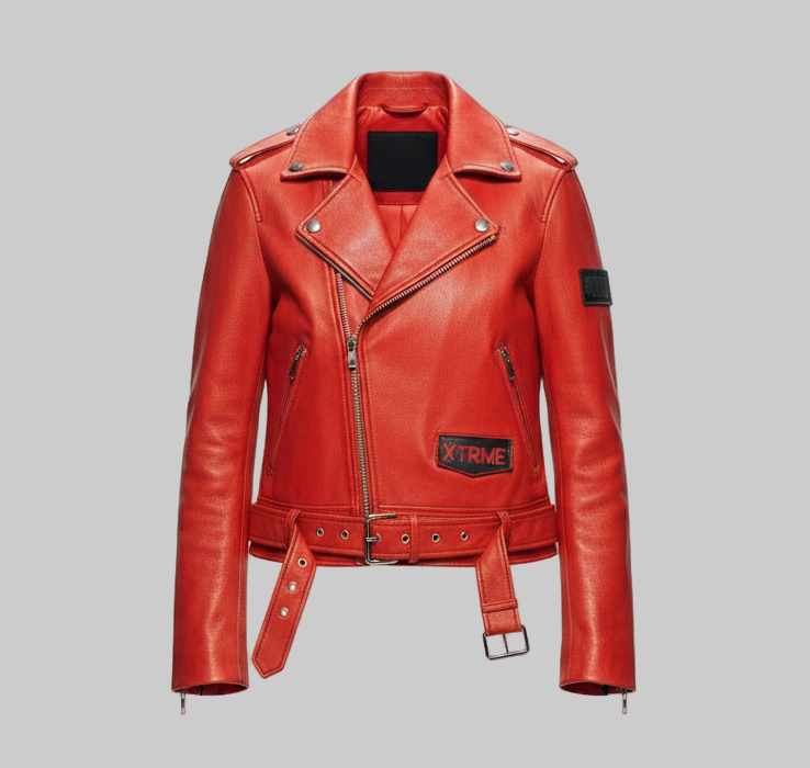 Drip Leather Jacket - Red