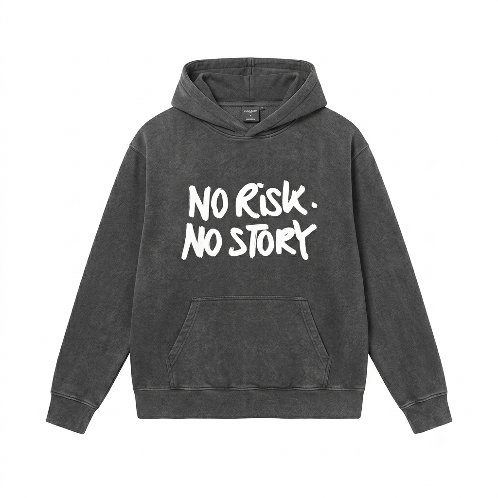 No Risk No Story Hoodie – Washed Gray (Men)