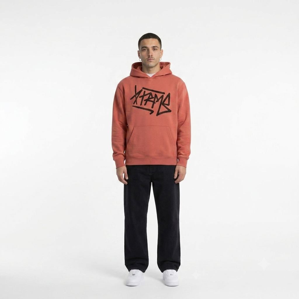 Brush Script Hoodie – Dark Salmon (Men)