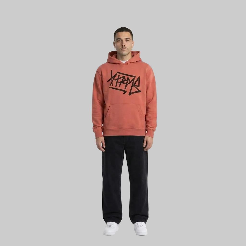 Brush Script Hoodie – Dark Salmon (Men)
