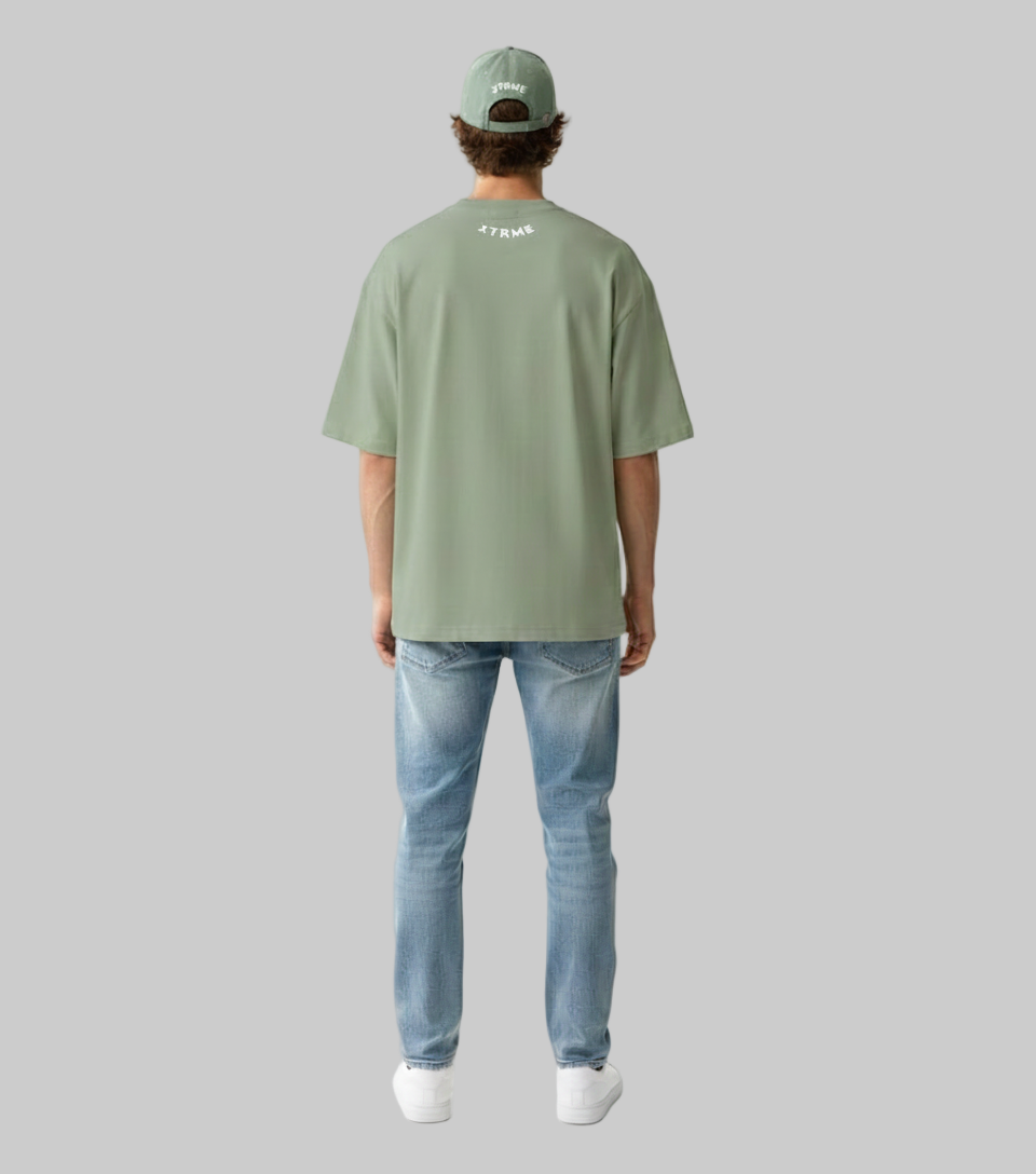 XTRME Olive Curved Logo Bear Tee — Men’s Edition