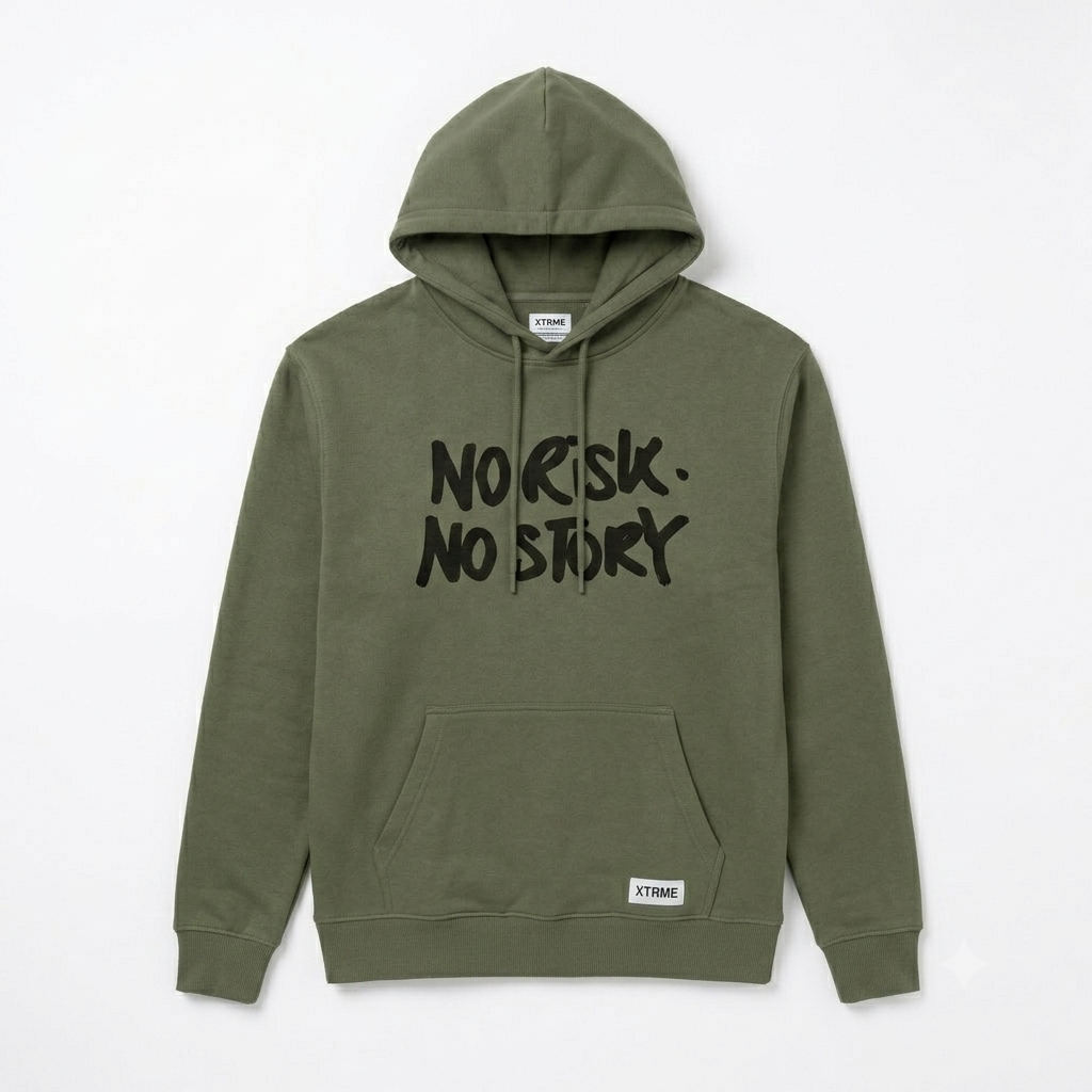 No Risk No Story Hoodie – Military Green (Men)
