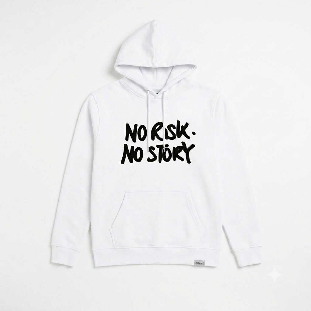 No Risk No Story Hoodie – White (Men)