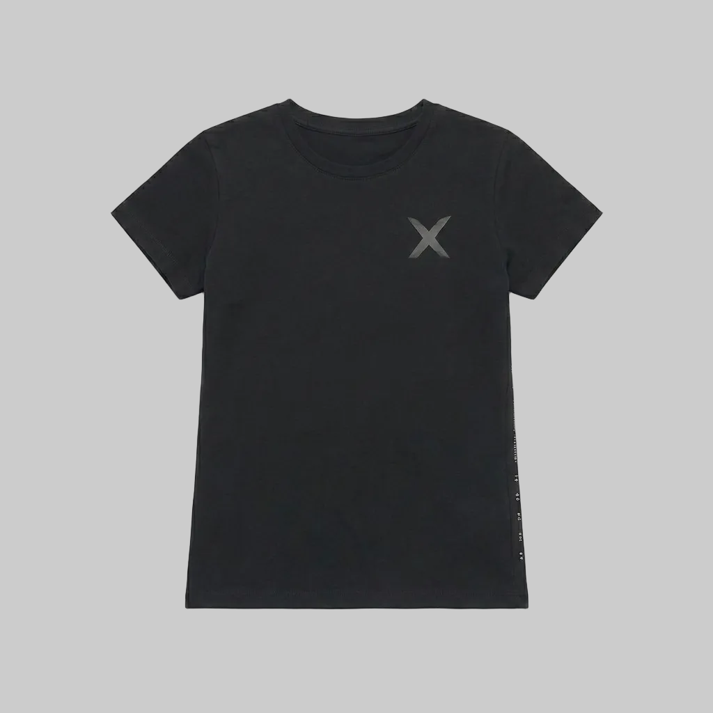 Side Pattern T-Shirt – Dark Grey (Women)
